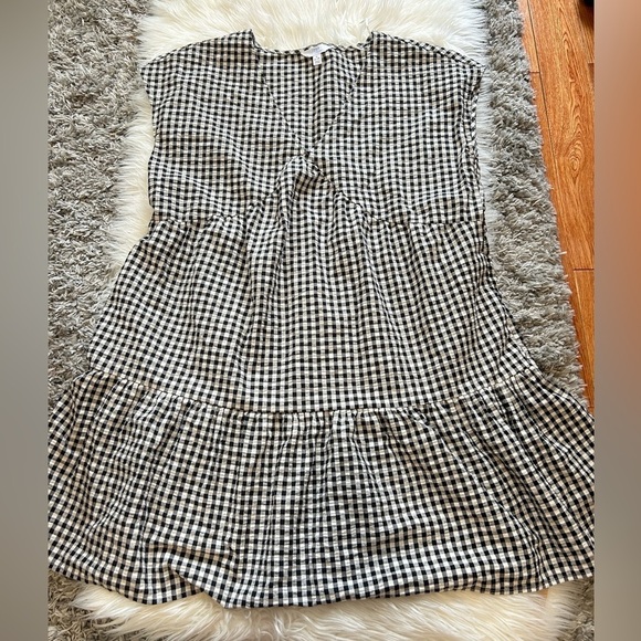 Time and Tru Checkered Mini Dress in Black and White - Picture 1 of 1